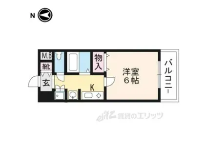 プレサンス京都御所東(1K/8階)の間取り写真