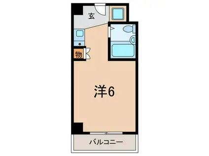 ヴィラサンローズ(ワンルーム/2階)の間取り写真