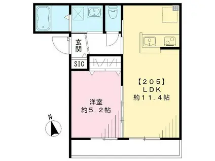 SAKURA TERRACE W(1LDK/2階)の間取り写真