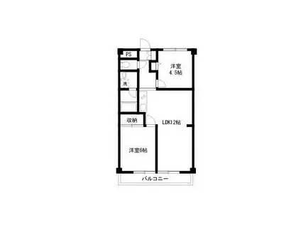 エステートピア山崎C(2LDK/1階)の間取り写真