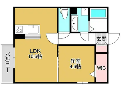 セジュール高須南(1LDK/2階)の間取り写真