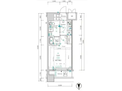 ベルシード新宿中落合(1K/5階)の間取り写真