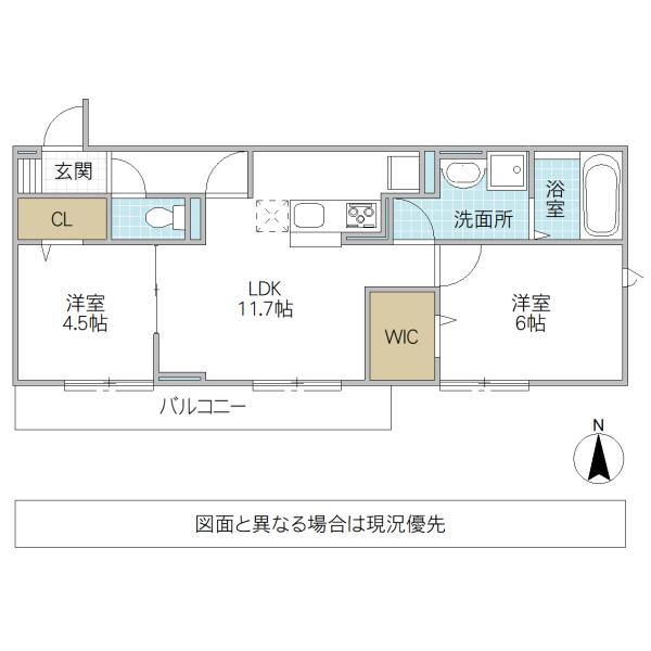 関東鉄道常総線 新取手駅 徒歩12分 3階建 築6年(2LDK/1階)の間取り写真