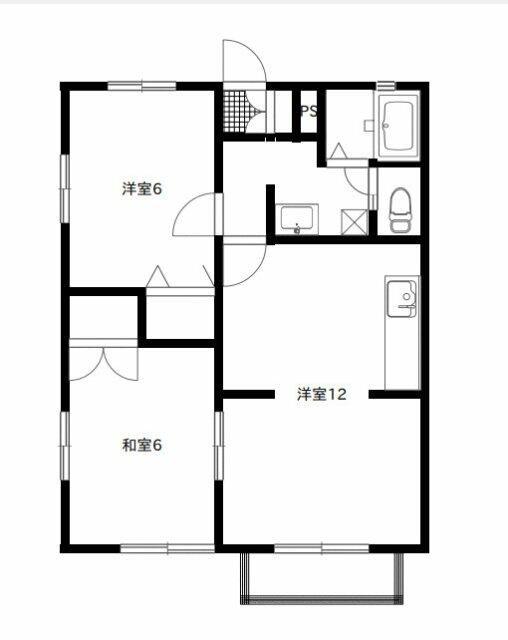 シエスタ(2LDK/2階)の間取り写真