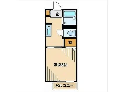 パークハウス芦花(ワンルーム/1階)の間取り写真