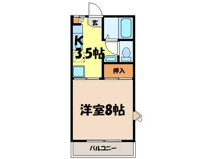 フレグランス西友A棟(1K/2階)の間取り写真