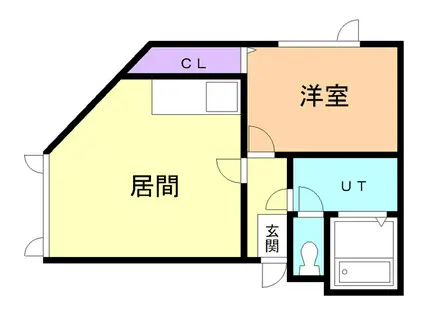 BLUEウエスト(1LDK/2階)の間取り写真