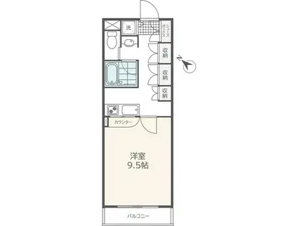 リバーパークせりがや(1K/3階)の間取り写真