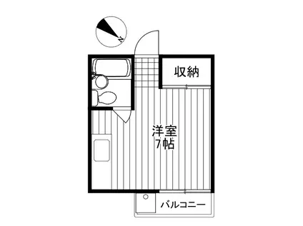 ヴィラ幡ヶ谷(ワンルーム/2階)の間取り写真