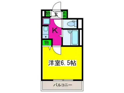ベルフルール(1K/2階)の間取り写真