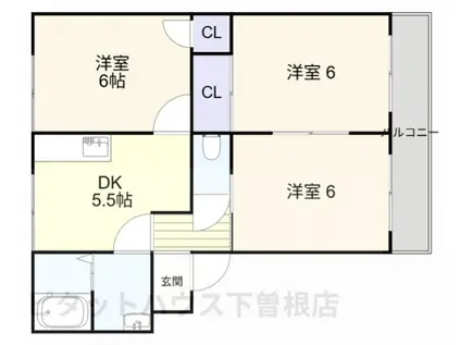 フレグランス稲田(3DK/2階)の間取り写真