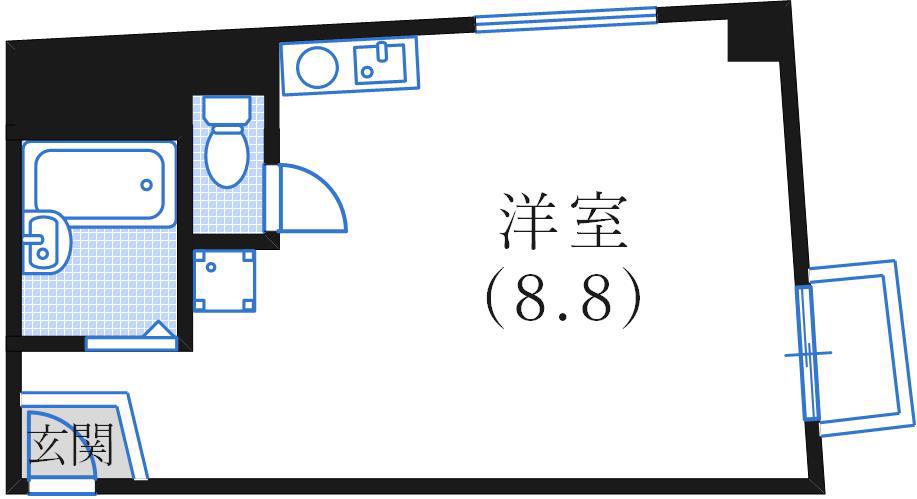 グランディア北野異人館通(ワンルーム/3階)の間取り写真