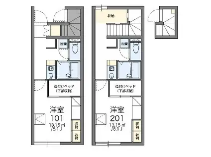 レオパレスルーチェ(1K/2階)の間取り写真