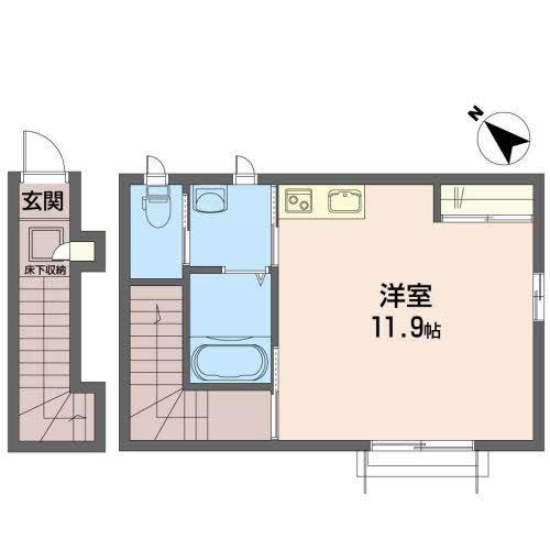 クラヴィエ川内(ワンルーム/2階)の間取り写真