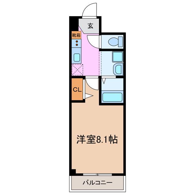 カレッジヒルズ竹ノ山(1K/3階)の間取り写真
