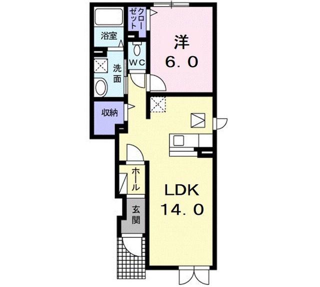 グランツA(1LDK/1階)の間取り写真
