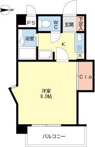 ロイヤル楠元(1K/5階)の間取り写真