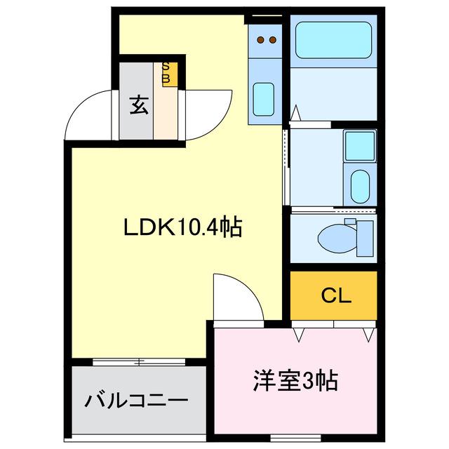 WARREN MATSUBARAI(1LDK/3階)の間取り写真