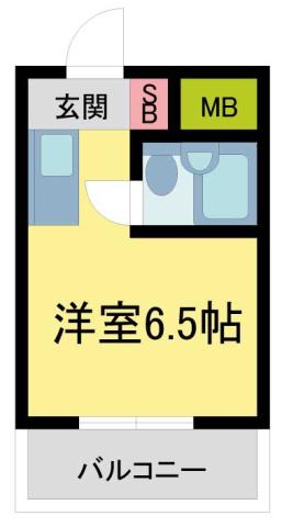 エクセルマンション西宮今津(ワンルーム/1階)の間取り写真