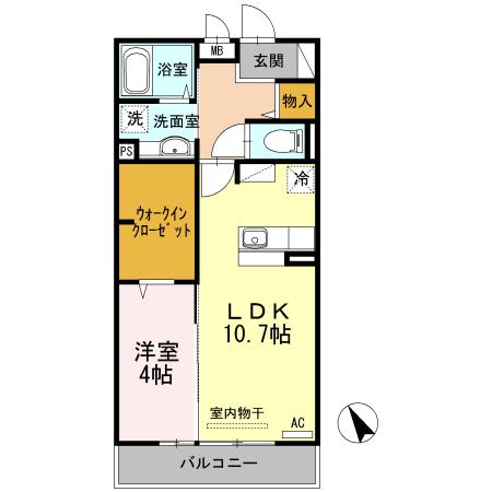 サンフォレストIII(1LDK/3階)の間取り写真