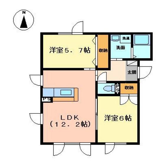 ABISTA アビスタ(2LDK/2階)の間取り写真