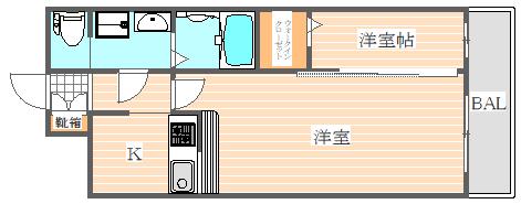 グランフォーレ博多駅東プレミア(1LDK/8階)の間取り写真