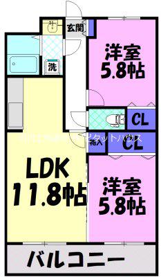 LM.FACTORY III(2LDK/2階)の間取り写真