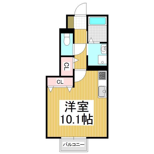 ヴィオコート(ワンルーム/1階)の間取り写真