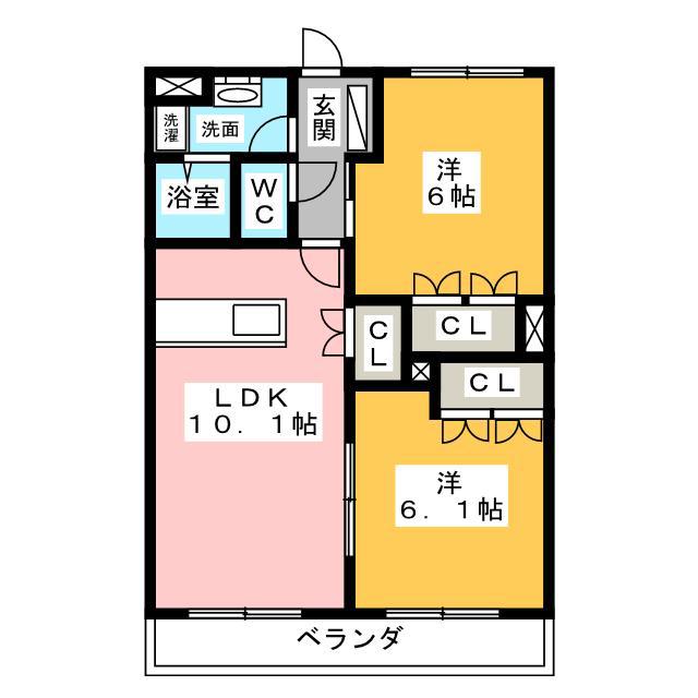ルーエンハイム(2LDK/1階)の間取り写真