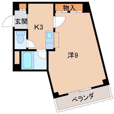 ヴィラデステマンション(1K/5階)の間取り写真