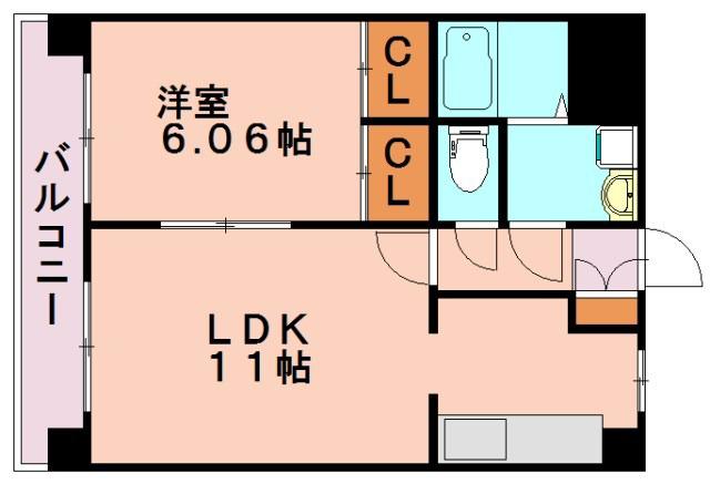 アリエス・ヒロ(1LDK/5階)の間取り写真