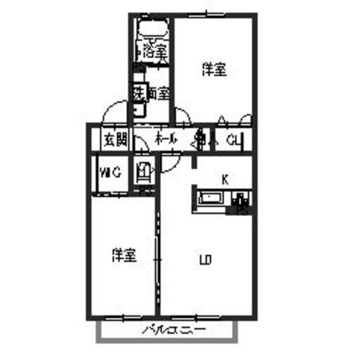 ビレッジ若草(2LDK/2階)の間取り写真
