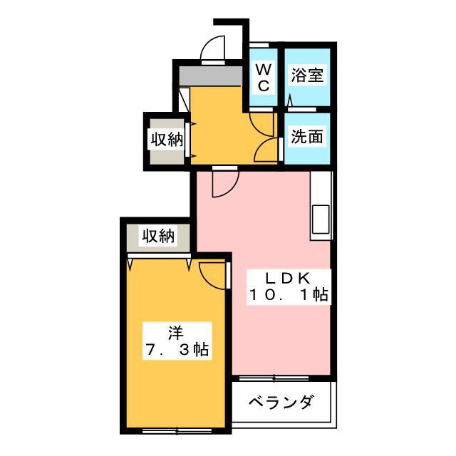 フローラル(1LDK/1階)の間取り写真