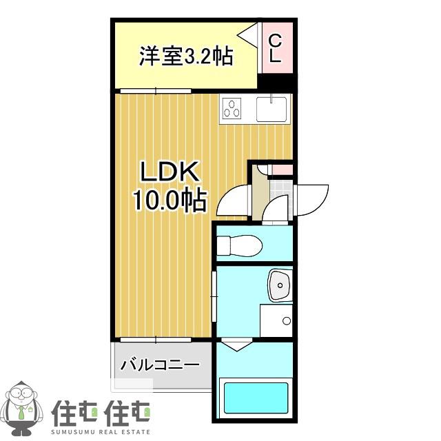 JACK MIYUKIHOMMACHIIII(1LDK/1階)の間取り写真