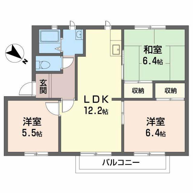 ガーデンタウン清水(3LDK/1階)の間取り写真