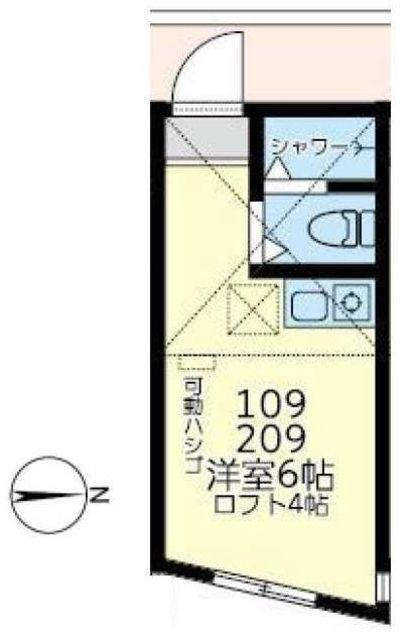 ユナイト鹿島田ホワイトジャスミン(ワンルーム/2階)の間取り写真