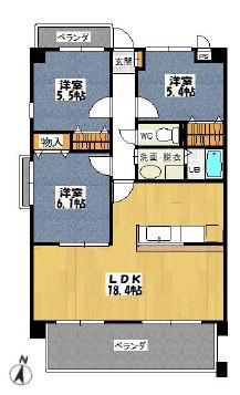 フォレステージ豊川(3LDK/4階)の間取り写真