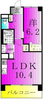 BROWNY COCOブラウニー ココ(1LDK/1階)の間取り写真