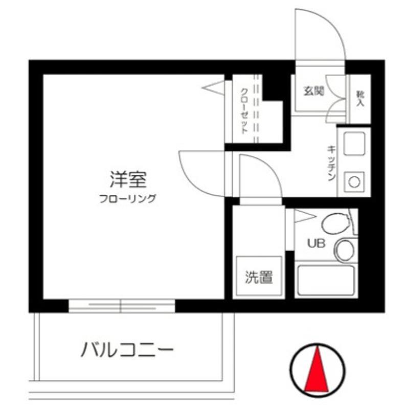 ノーブル西大井(ワンルーム/2階)の間取り写真