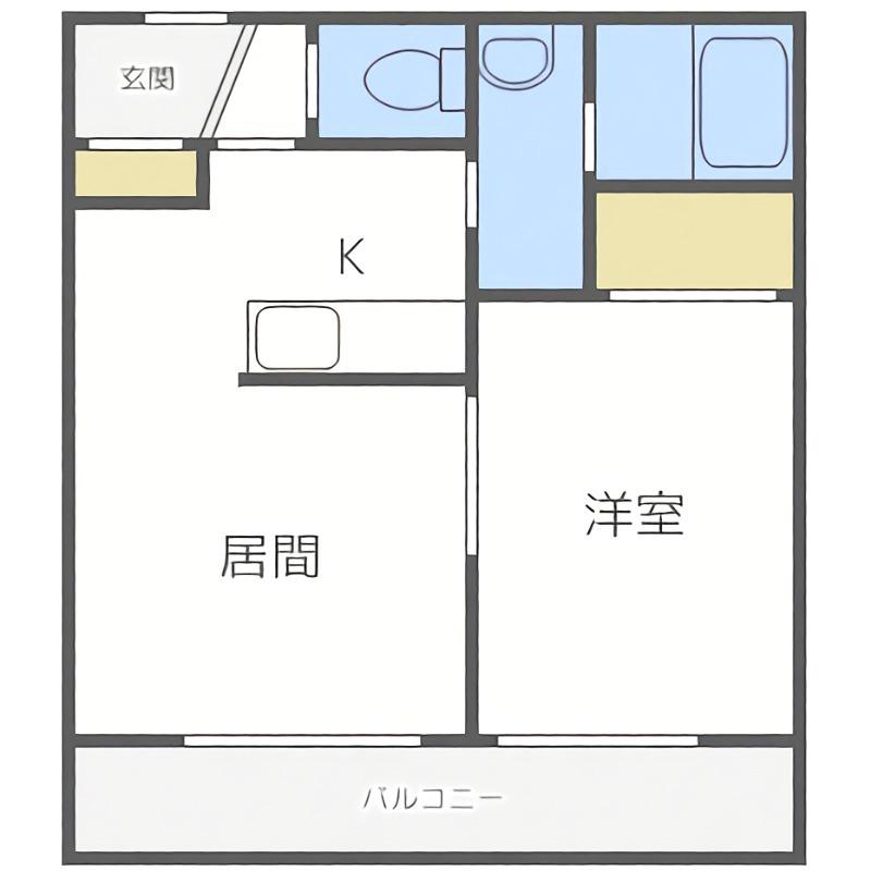 ブランノワール厚別中央(1LDK/4階)の間取り写真