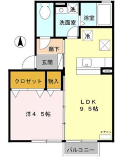 アムール(1LDK/1階)の間取り写真