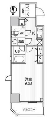 FORTUNEY大手前(1K/11階)の間取り写真