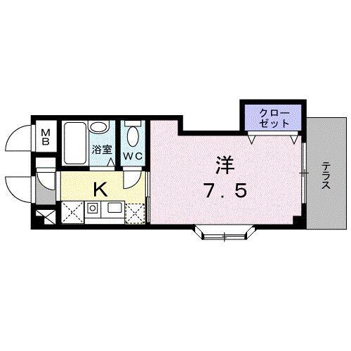 サンセールK(1K/1階)の間取り写真