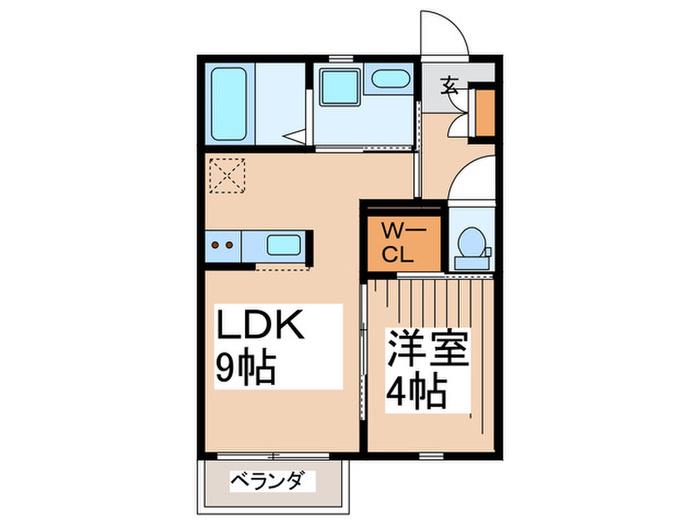 コースサイドテラス(1LDK/1階)の間取り写真
