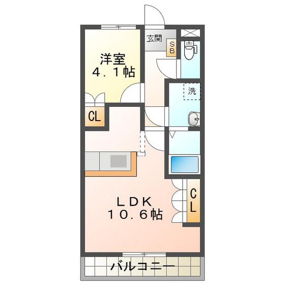 KEI.CITY.久居(1LDK/1階)の間取り写真