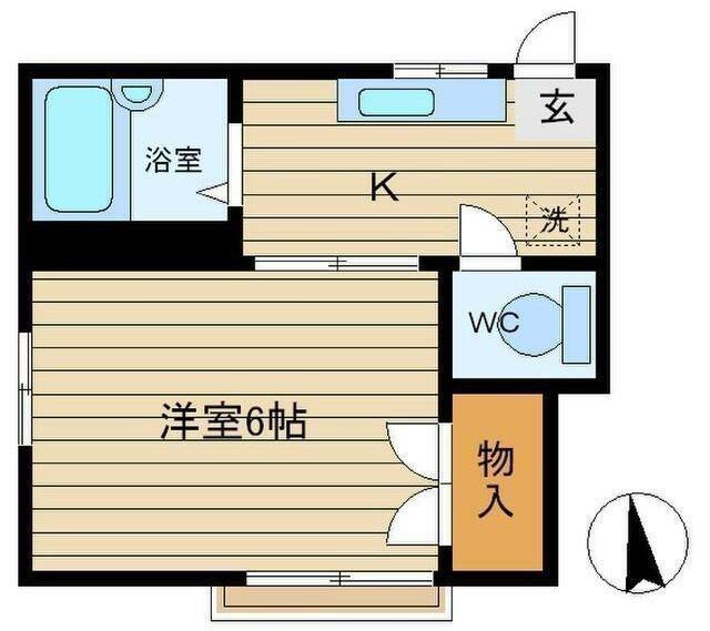 コーポヒルズ(1K/1階)の間取り写真