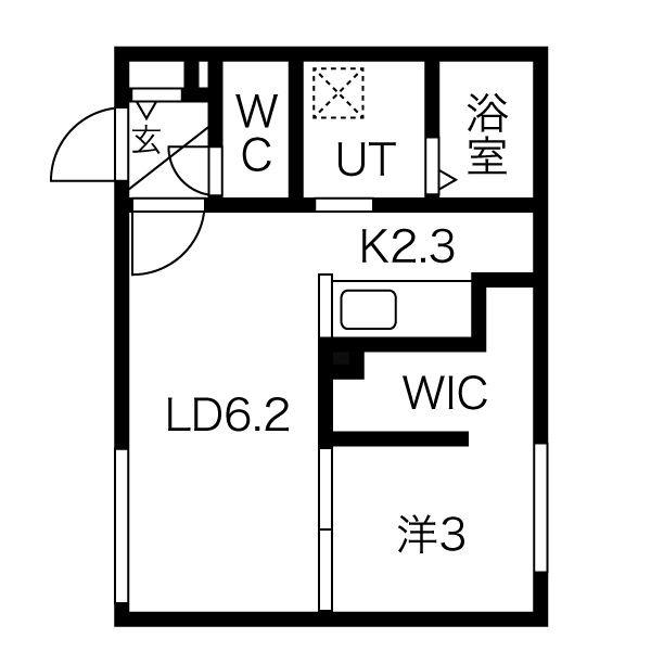 MODERNO N3(1LDK/1階)の間取り写真
