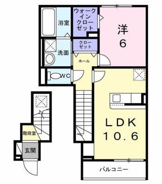 グロウヒルズ(1LDK/2階)の間取り写真
