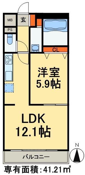 SUN PARK CITY東日暮里(1LDK/3階)の間取り写真