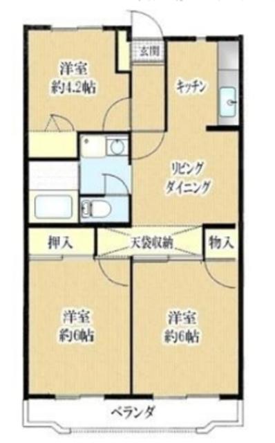 パレス桜(3DK/2階)の間取り写真